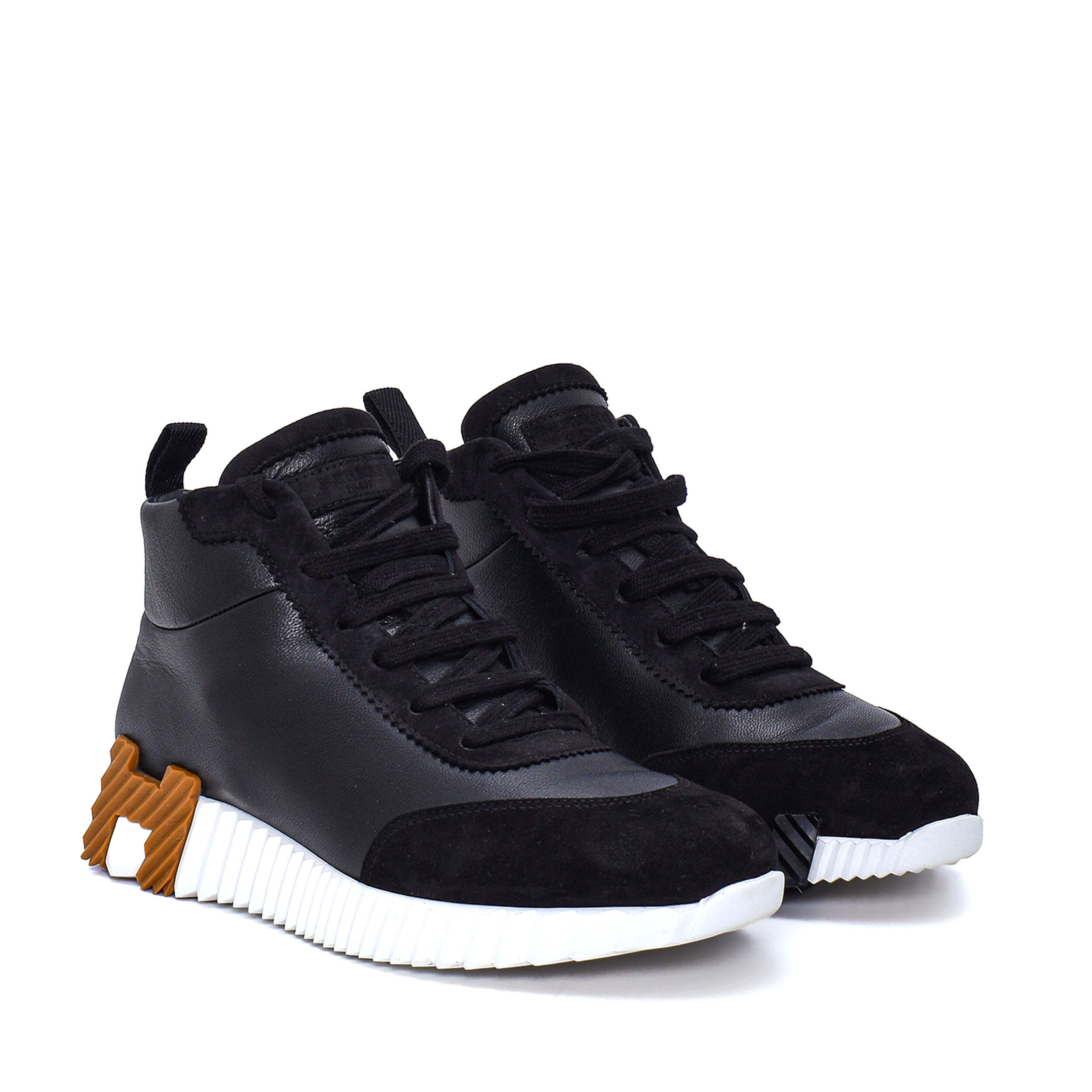 Hermes - Black Leather Ankle Sneakers